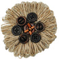 Hemp Loop and Button Round Applique/Patch 3 1/2"   - Natural