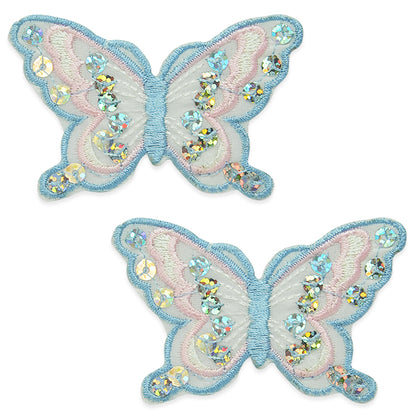 Iron-On Butterfly Sequin Applique/Patch Pack of 2