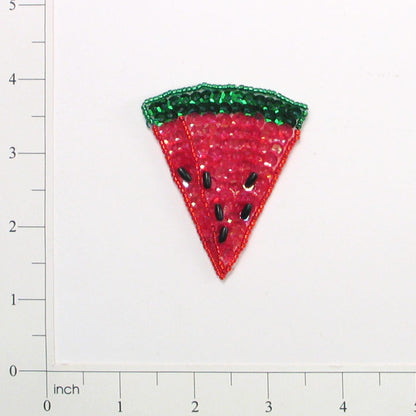 2 1/2" x 2 1/4" Watermelon Slice Sequin Applique/Patch  - Multi Colors