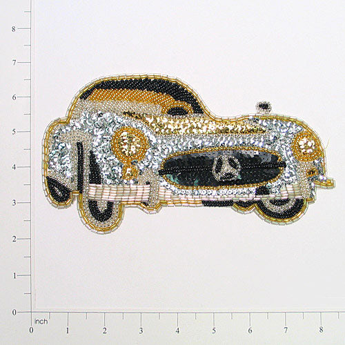 Mercedes Sequin Applique/Patch 8 1/4" x 4 1/2"    - Multi Colors