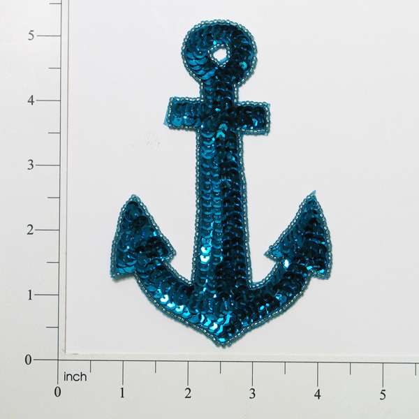 4 3/4" x 3 1/4" Anchor Sequin Applique/Patch