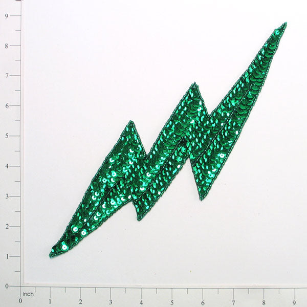 10 3/4" x 3 1/2" Lightning Bolt Sequin Applique/Patch