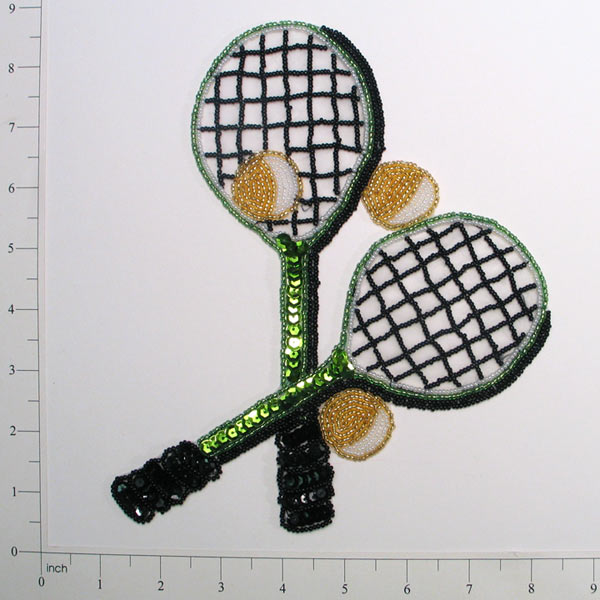 8" x 6 1/2" Tennis Time Sequin Applique/Patch