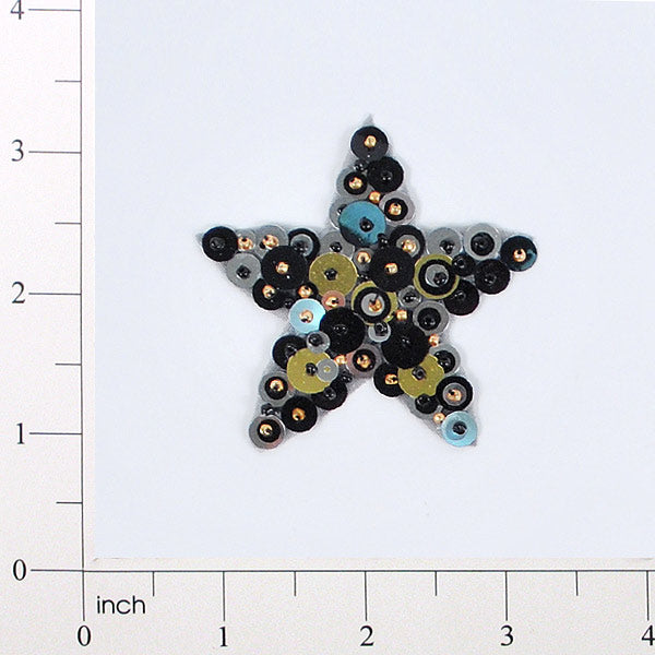 2 1/4" x 2 1/4" Star Bead and Sequin Applique/Patch