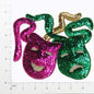 7" x 6" Mardi Gras Drama Mask Sequin Applique/Patch