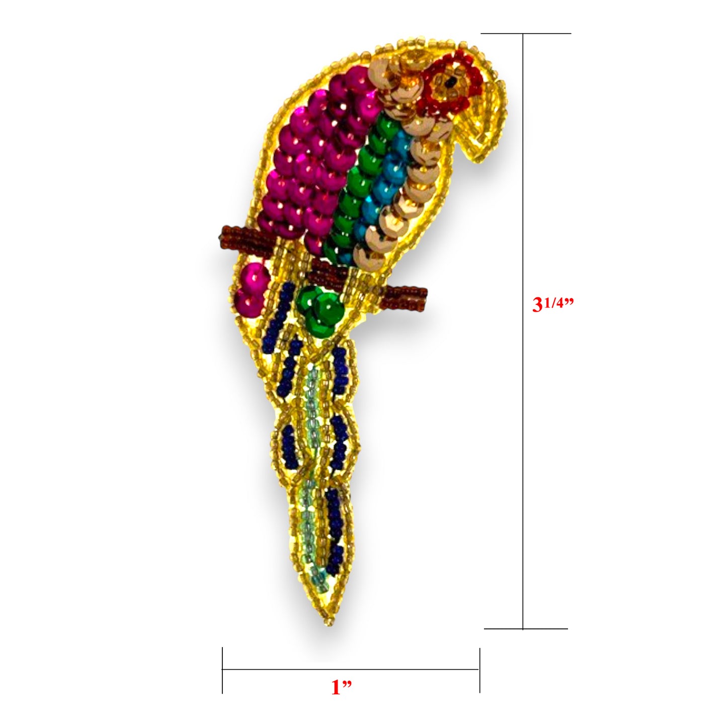 Parrot Sequin Applique/Patch  - Multi Colors