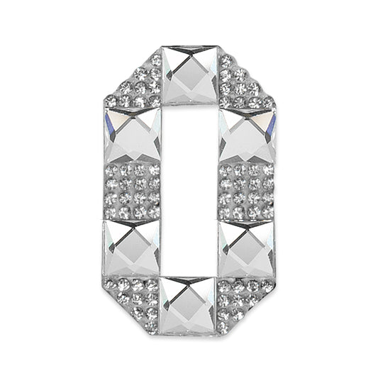 Letter O Iron-on Rhinestone Applique/Patch  - Crystal