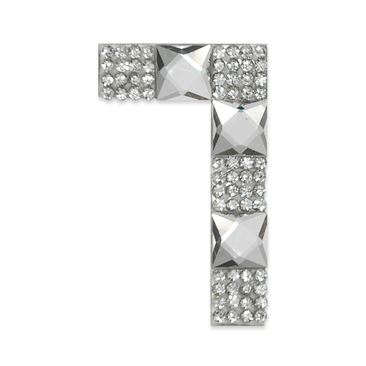 Number 7 Iron On Rhinestone Applique/Patch  - Crystal