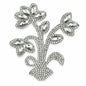 Rhinestone Applique/Patch Crystal Flowering Plant Iron on Patch