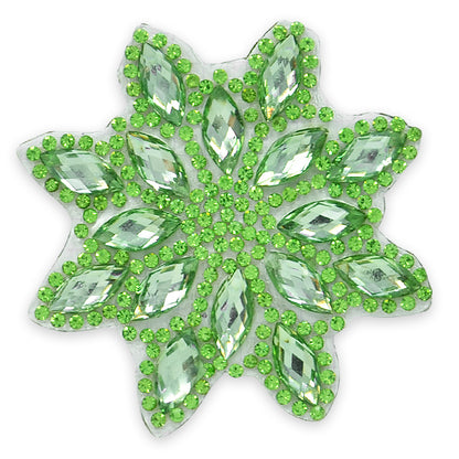 Mirna  Jewel colored snowflake iron- on Applique/Patch