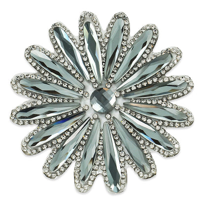 Crystal Flower Rhinestone Iron On Applique/Patch