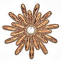 Big Crystal Flower Iron On Applique/Patch  - Bronze