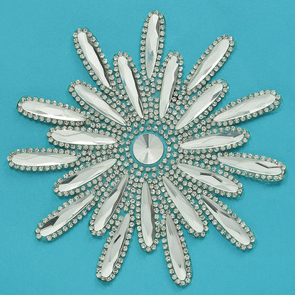 Big Crystal Flower Iron On Applique/Patch