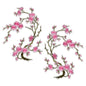 Pretty Plum Blossom Pair Iron On Embroidered Applique/Patch Patch