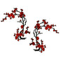 Pretty Plum Blossom Pair Iron On Embroidered Applique/Patch Patch