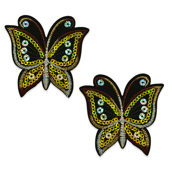 Pair of Brendan Sequin Embroidered Iron On Butterflies