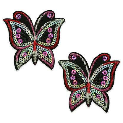 Pair of Brendan Sequin Embroidered Iron On Butterflies