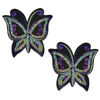 Pair of Brendan Sequin Embroidered Iron On Butterflies