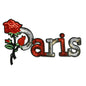 Rose in Paris Sequin Iron On Applique/Patch Patch  - Red/Silver