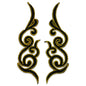 Pair of  Caravaggio Scrollwork Iron On Embroidered Applique/Patch  - Black/ Gold