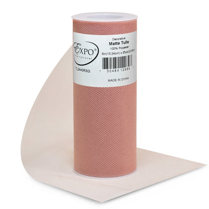 Decorative Matte Tulle, Roll/Spool of 6” X 25 Yards, Pack of 1