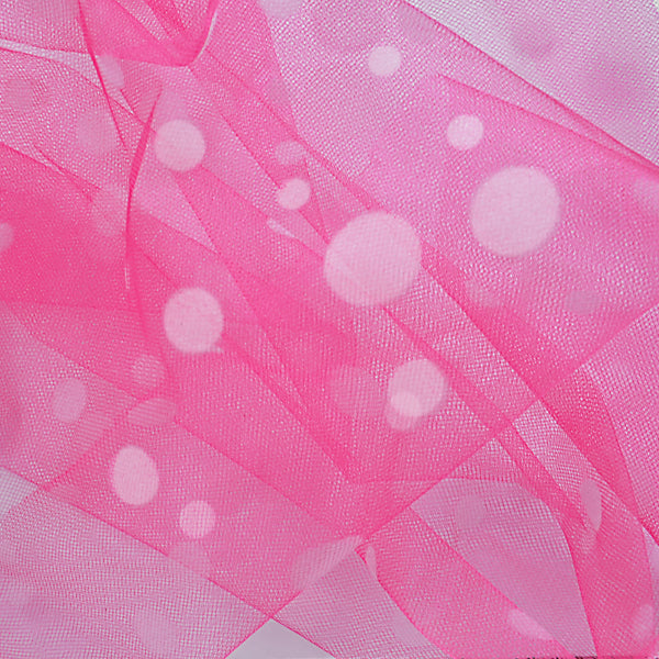 Premium Flocked Polka Dot Tulle Fabric Bolt of 54" X 25 Yards