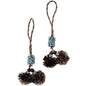 Zoe 6 1/2" Double Ball Tassel-Seafoam/Copper-Pack of 2  - Copper/ Seafoam