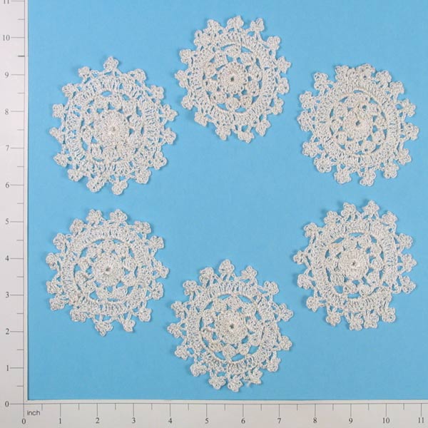 Ursula Crochet Accents - Pack of 6 pieces 3 1/2"    - Ivory