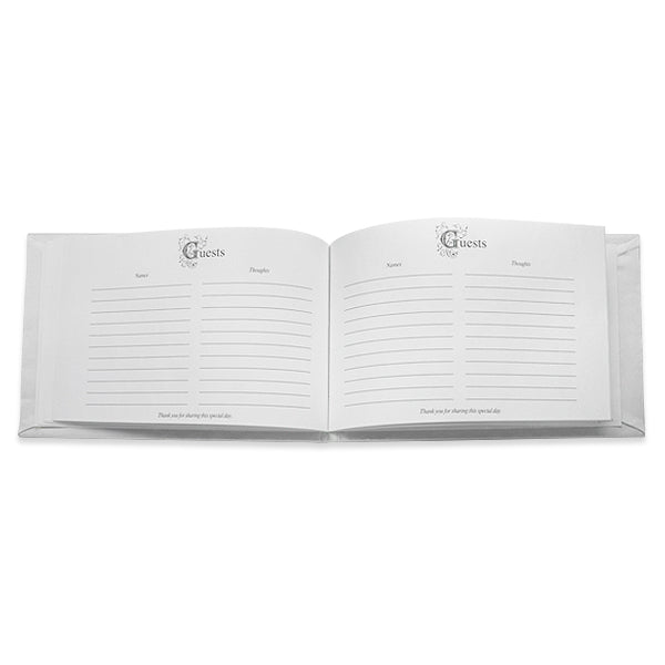 Jayla Floral Bridal/Wedding Guest Book  - White