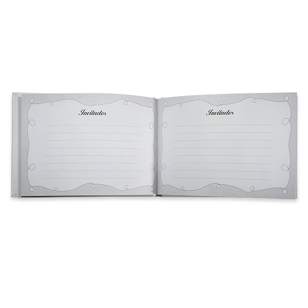 Calla Lilly "Invitados" Guest Book w/Pen Set - White