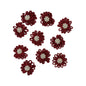 Mini Daisy Applique Pack of 10  - Burgundy